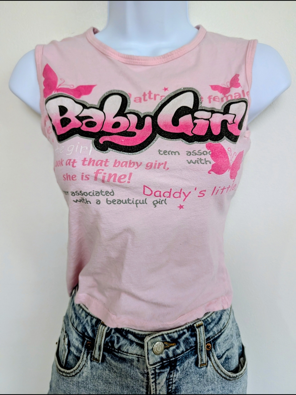 Retro  'Baby Girl' Tank Top Early 2k
